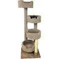 thumbnail image 1 of Maykoosh Rustic Recluse Large Cat Tower with Easy to Access Spacious Perches, Carpet Upholstered Cat Tree for All Cat Breeds, Multi-perch Cat Tree with Sisal Rope Scratch Post-Color:Beige, 1 of 7