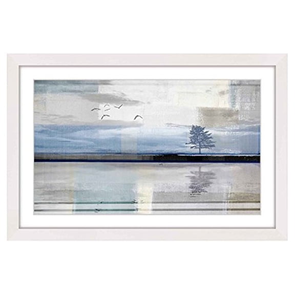 Rustic Framed Painting Print - 36x24 Reflection Wall Art - Elegant Home Decor