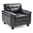 thumbnail image 1 of Modern Faux Leather Chair - Black Accent Living Room Chair, 1 of 5