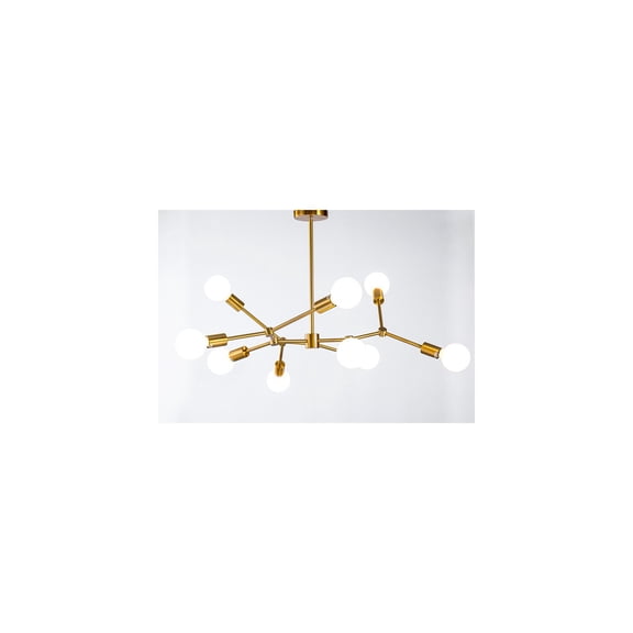 Chandelier - Metal & Crystal Hanging Light - Ceiling Mount - Corded Electric - Elegant Design