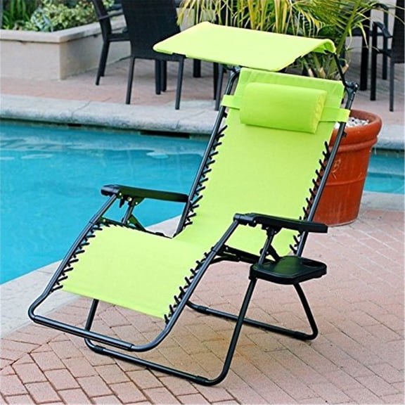 Oversized Zero Gravity Chair - Outdoor Patio Lounge with Sunshade & Drink Holder - Comfortable Relaxation