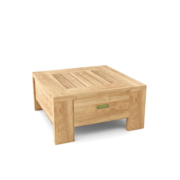 Rustic Teak Side Table - Solid Wood Accent Table - 18x18x24 Inch - Living Room End Table