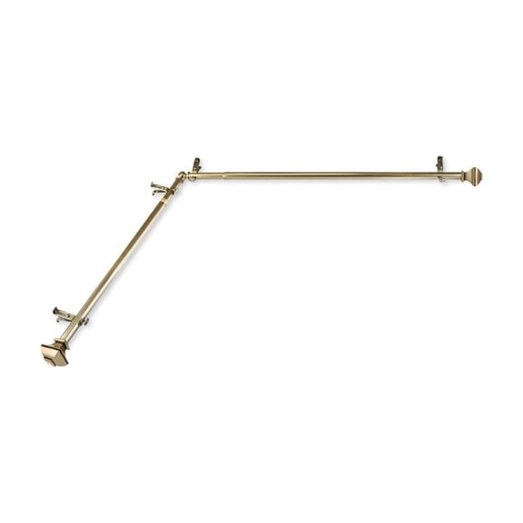 Corner Curtain Rod Set Steel Rods & Elegant Finials 2-1/2" to 2-3/4" Height
