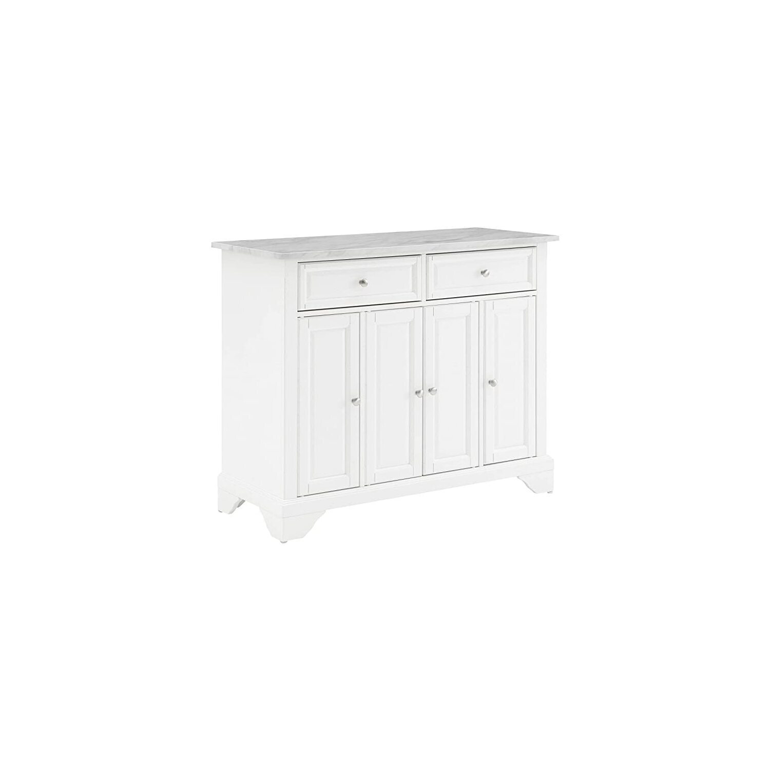 Kitchen Island Cart with Storage & Marble Top - Portable Kitchen Furniture for Small Spaces