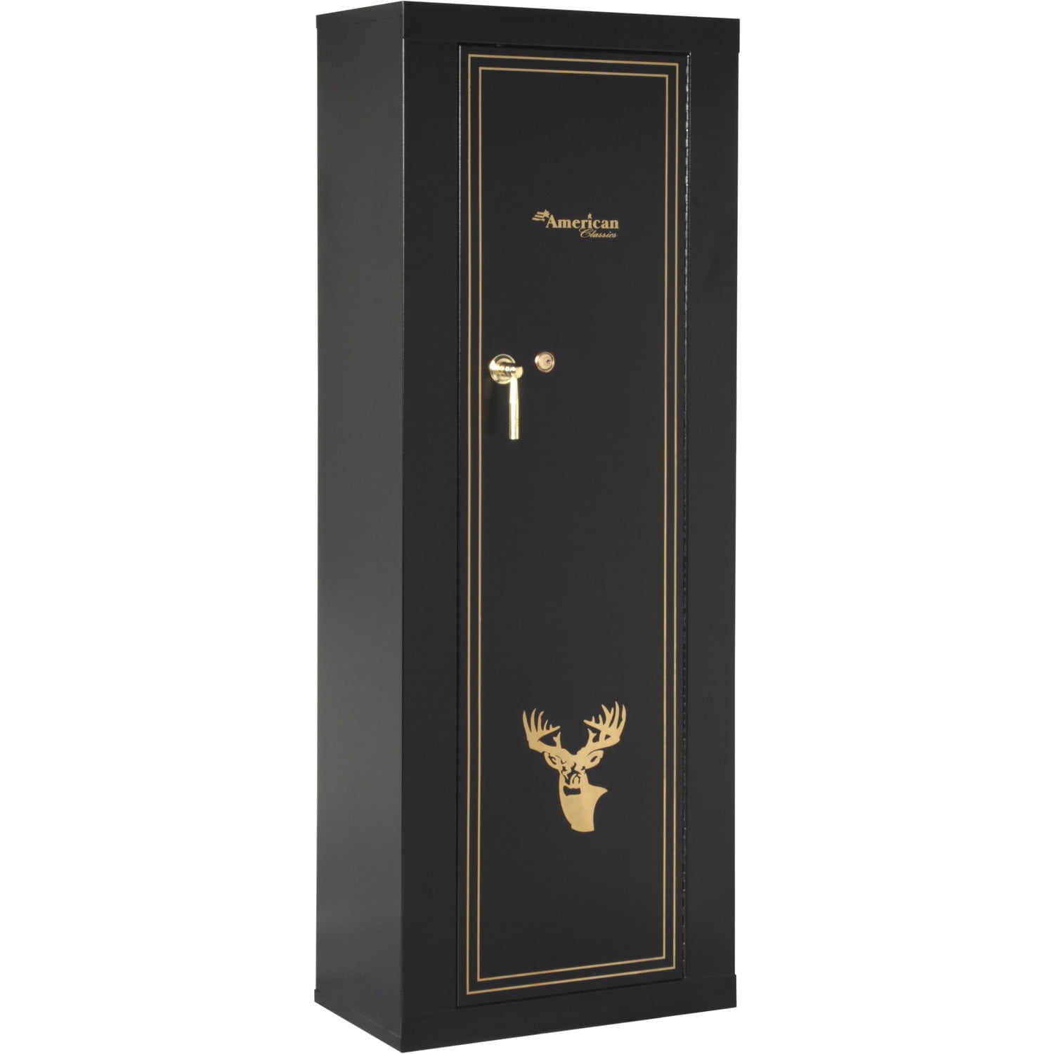 Black Steel 10-Gun Keyed Lockable Security Cabinet