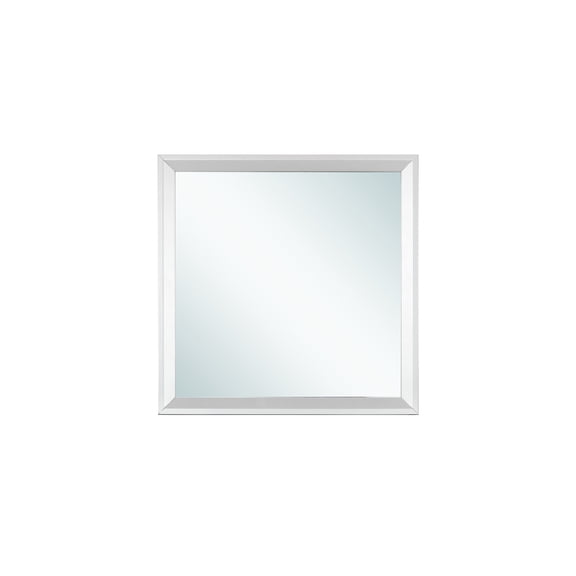 Framed Dresser Mirror - Square Wood Veneer - Wall Mount Design