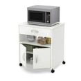 thumbnail image 1 of HomeStock Rustic Romance Microwave Cart On Wheels - Pure White Finish, 19" L x 26" W x 27" H, Mobile Microwave Cart, Cart with wheels, Kitchen Cart with Casters, Kitchen Cart for Microwave, 1 of 1