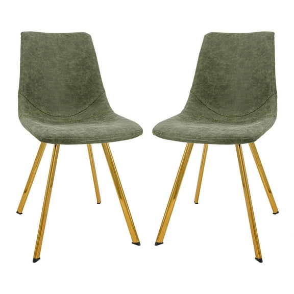 Modern Leather Dining Chair - Gold Legs, Rustic Romance Style, Elegant Accent Seating