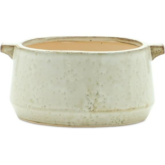 Maykoosh Rustic Terra Cotta Bowl Planter 8"L x 6"D x 4"H Round Clay Construction in Gray Perfect Indoor Outdoor Covered Use Durable Natural Accent Decor Piece