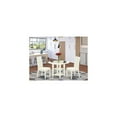 thumbnail image 1 of 3Pc Dinette Set - Round Table & 2 Linen Chairs - Linen White Finish, 1 of 5
