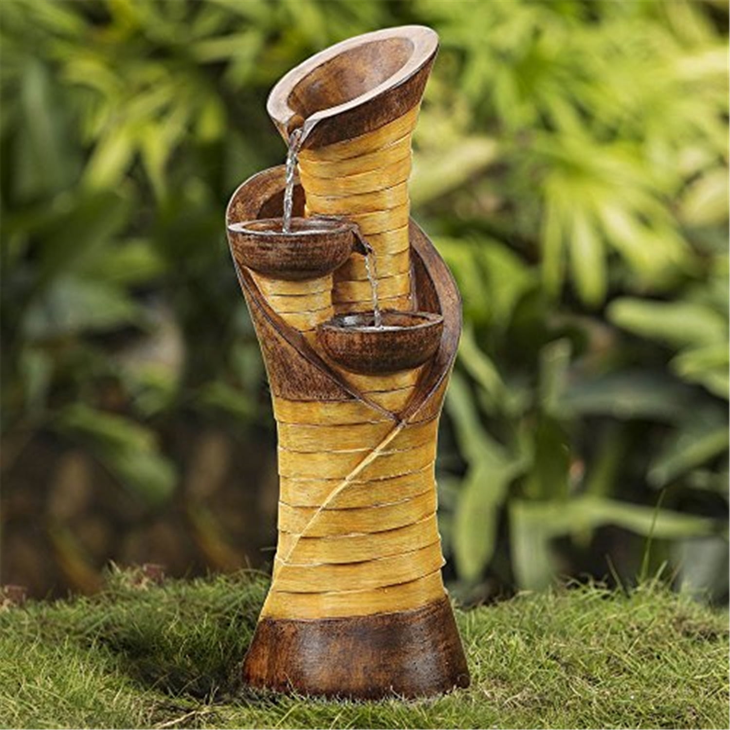 Shape Water Fountain - Modern Indoor Outdoor Decor - Tiered Garden Fountain - Patio Yard Water Feature