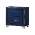 thumbnail image 1 of Modern Nightstand 26 Inch Wood Night Table with Velvet Drawer, Blue Accent Furniture, 1 of 1