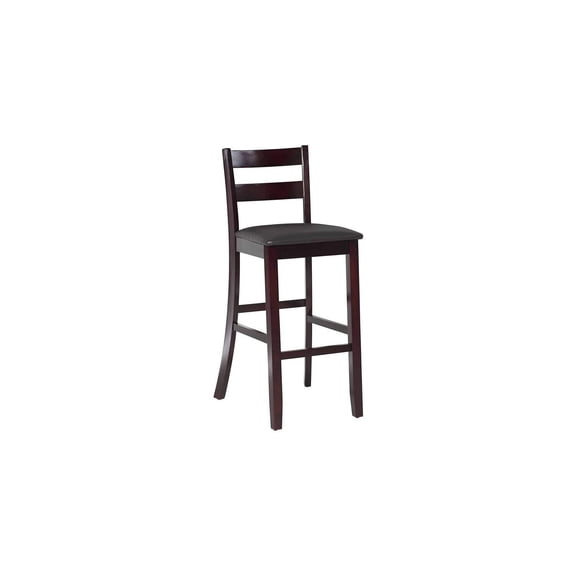 Bar Stool - Espresso Finish, Vinyl Seat - 30" Height - Pub & Bar Table Use