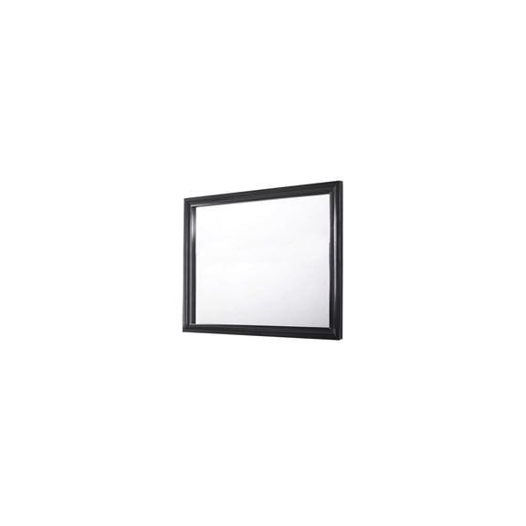 Dresser Mirror Molded Wood Frame Black Silver Vanity Mirror Rectangle Top Mirror