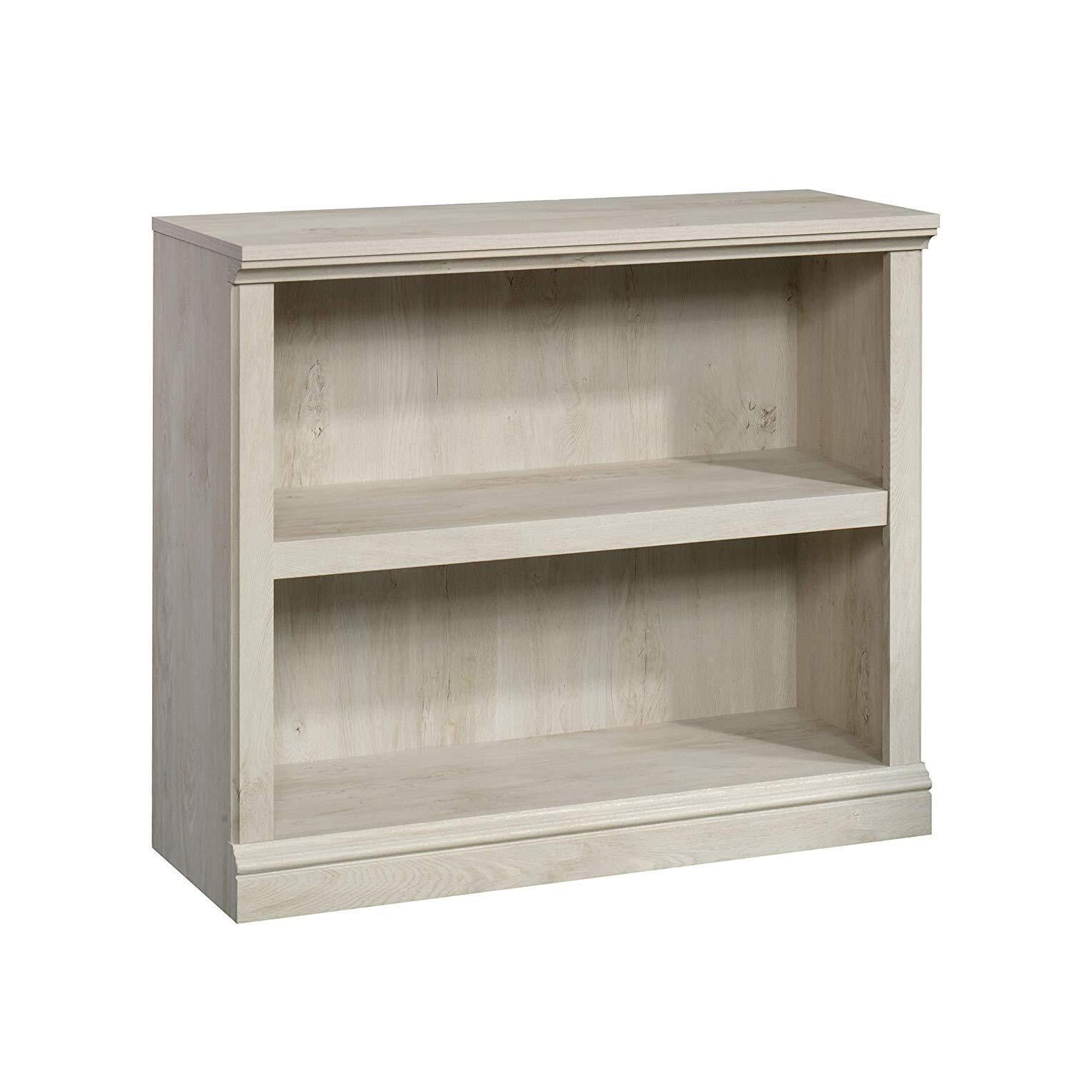 Adjustable Chalked Chestnut Wood 2-Shelf Bookcase