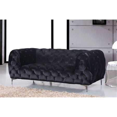 Maykoosh Southwestern Style Black Velvet Loveseat