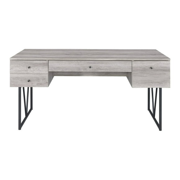 Maykoosh Southwestern Style Chic Atelier Writing Desk 4 Drawer, Driftwood Gray