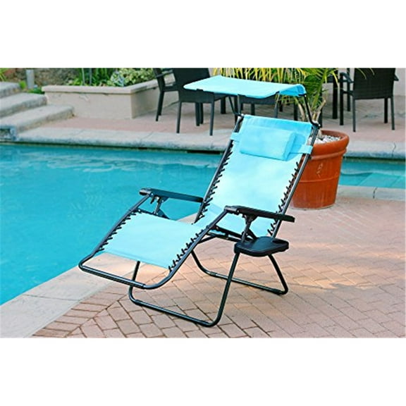 Oversized Zero Gravity Chair Sunshade Drink Tray Outdoor Patio Lounge Recliner