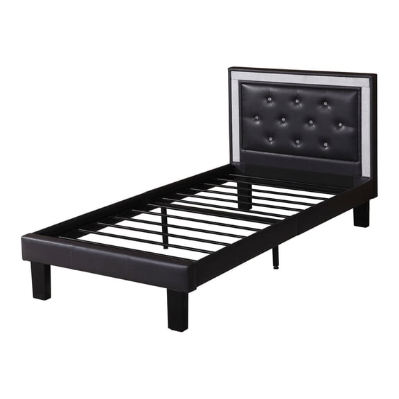Maykoosh Southwestern Style Polyure Twin Size Bed In High Headboard In Black