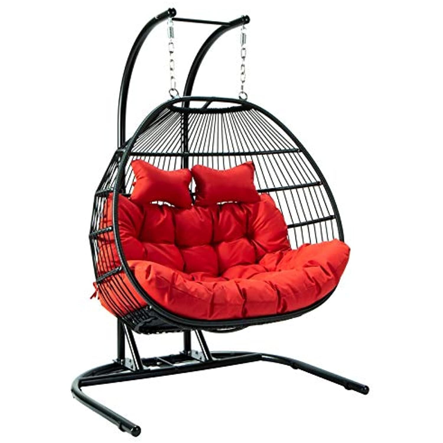 Maykoosh Southwestern Style Wicker 2 Person Double Folding Hanging Egg Swing Chair Walmart