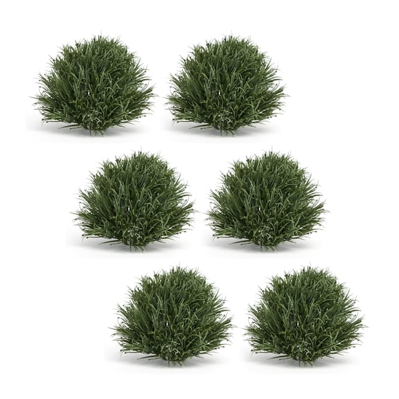 Spring Grass Orb Set - Decorative Greenery for Home Decor - 6 Half Sphere Faux Plants