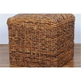 thumbnail image 1 of Maykoosh Square Twisted Ottoman, Exotic Hand-Woven Abaca Style with Foam Cushioning for Comfort, Dimensions: 18"L x 18"W x 16"H, Stylish Addition to Any Room, 1 of 2