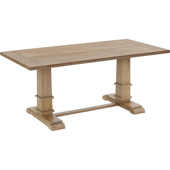 Suburban Soiree Dining Table Rustic Brown, 35.38"D x 71.63"W x 31.25"H, Rectangular Table, Eight Seater Dining Table, Elegant Dining Table for Kitchen and Dining Rooms - Shape:Round
