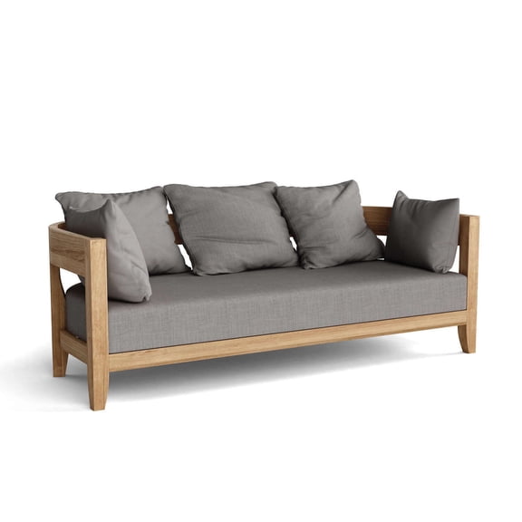 Deep Seating Sofa - Outdoor Patio Furniture - Modern Sofa Couch - Teak Wood Frame - Comfortable Seating