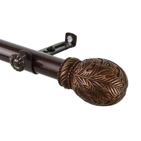 Decorative Window Curtain Rod - Tension Mounted Adjustable Poles Cocoa 65"