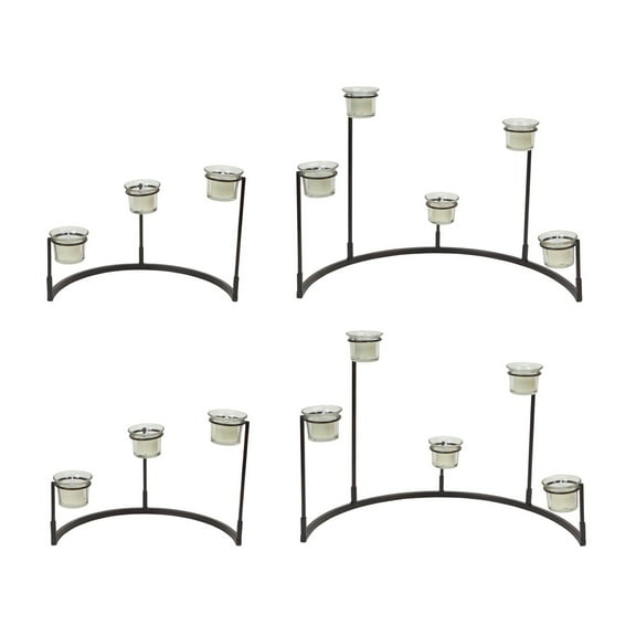 Tiered Candle Holder Stand Set - 4 Votive Display Riser - Metal Decor