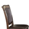 thumbnail image 1 of Wood & Leather Dining Chairs - Set of 2 - Classic Carved Side Chairs - Cherry Brown & Dark Brown Finish, 1 of 4