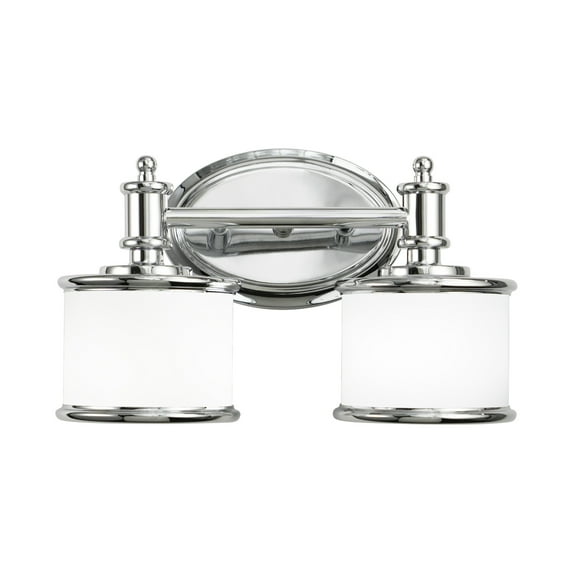 Chrome Bathroom Vanity Light - 2 Light Fixture - 13.75" Wide - Modern Design