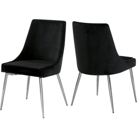 Maykoosh  Timeless Trends Black Velvet Dining Chair, Set of 2