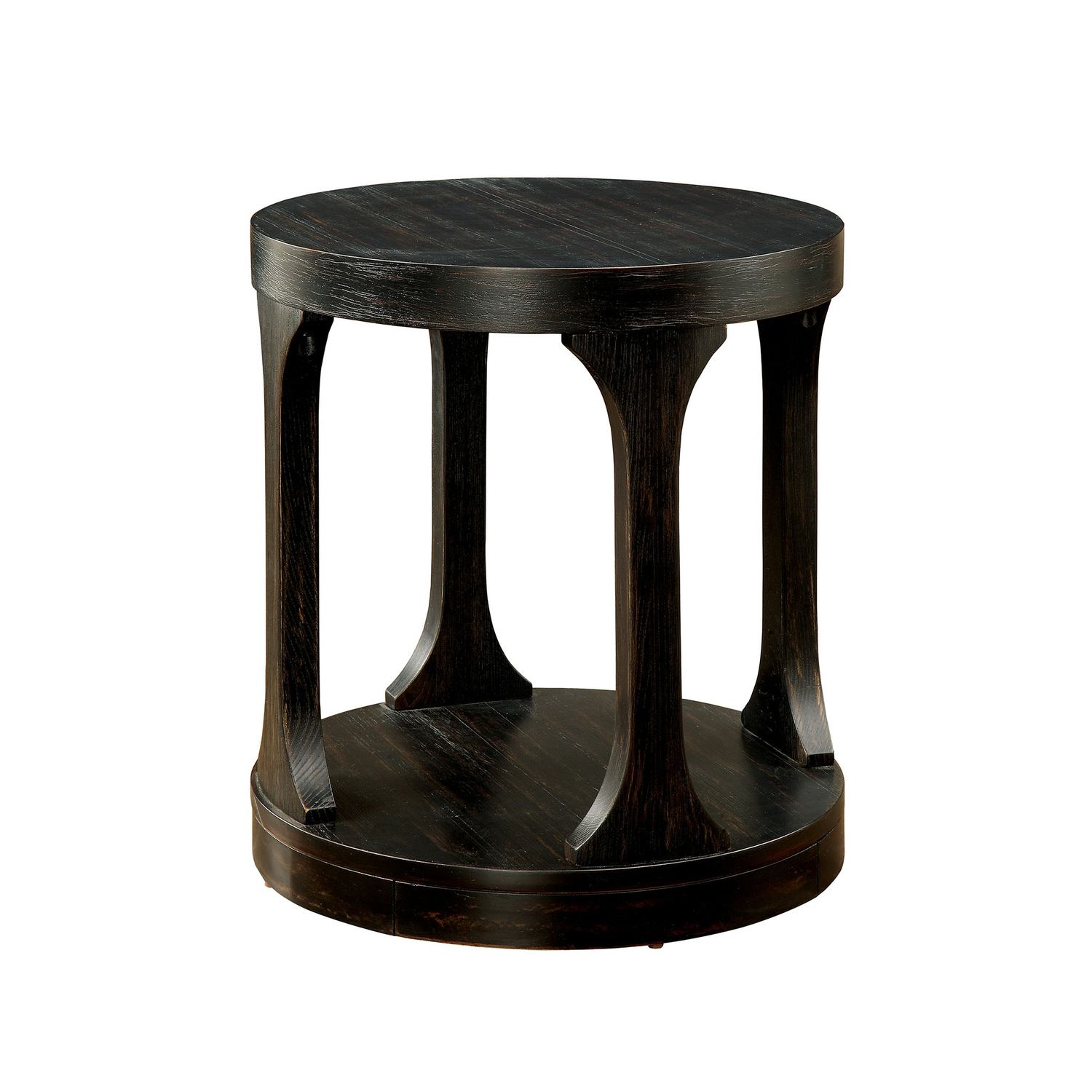 Maykoosh Transitional End Table 23.5"x22"x22" in Seaside Style Black