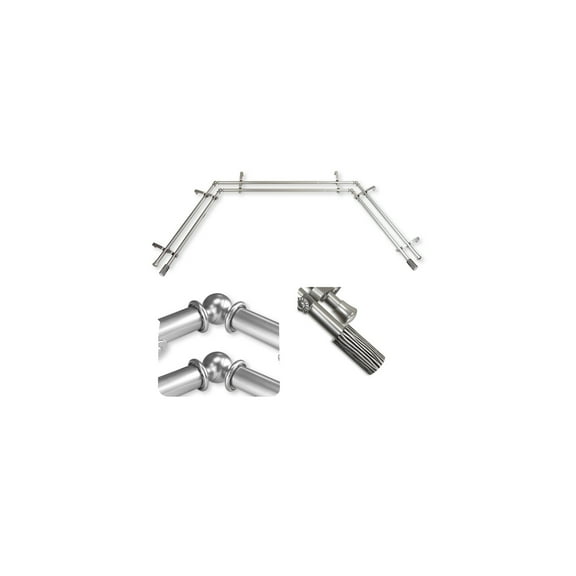 Curtain Rods & Hardware - Telescoping Rods, Bay Window Rod, Satin Nickel Finish