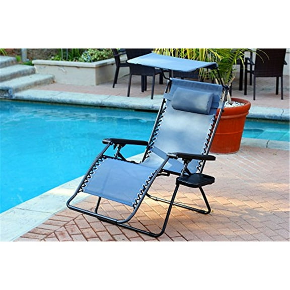 Oversized Zero Gravity Chair - Comfortable Outdoor Lounge with Sunshade & Drink Holder - Patio Relaxation