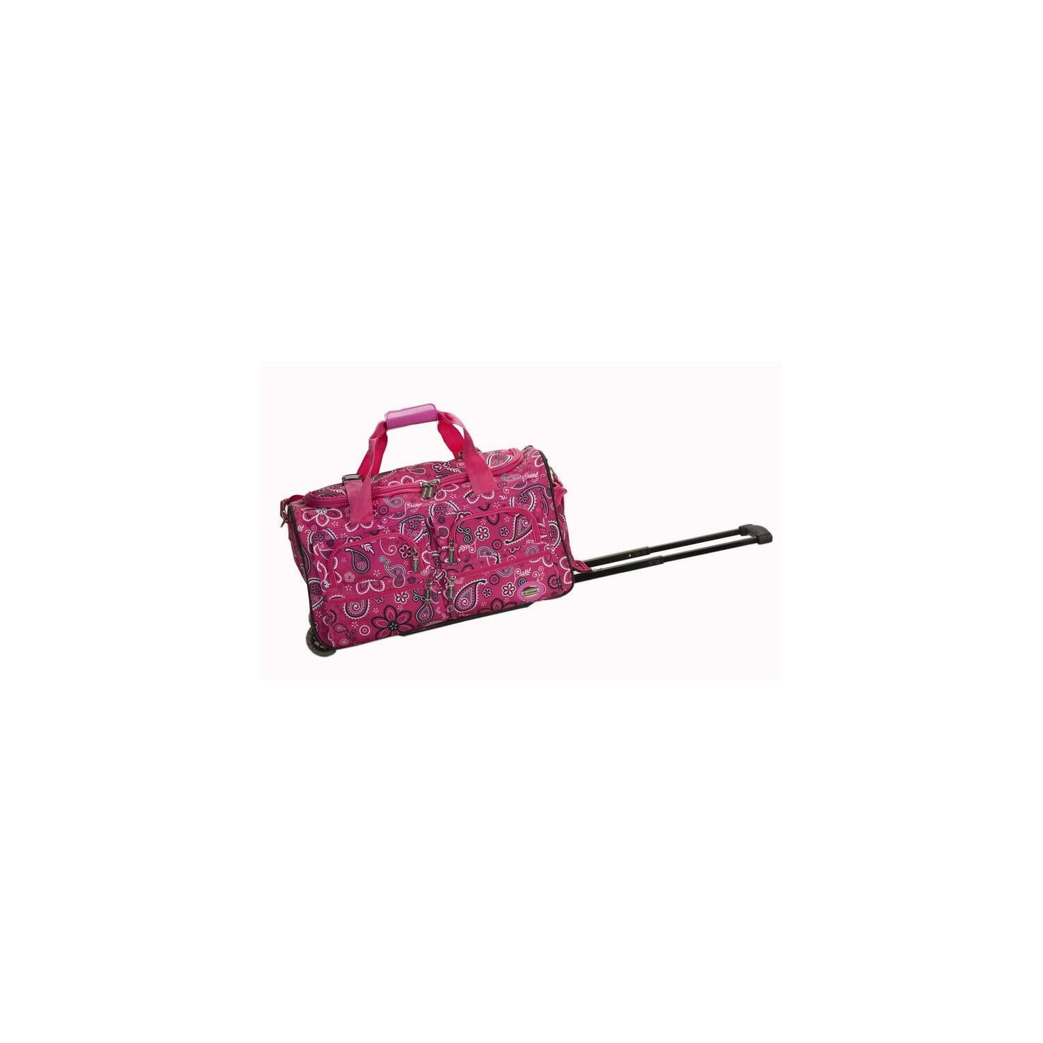 Maykoosh Tribal Treasures Rolling 22" Duffle Bag - Durable Rolling Duffle With Comfort Grip Handle, Detachable Shoulder Strap, And Large Top-Zip Compartment