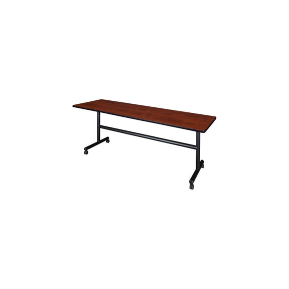 Maykoosh Tuscan Temptations 84" Flip Top Mobile Training Table- Cherry, Adjustable and Foldable Office Conference Table with Wheels for Meeting Rooms and Classrooms