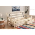 thumbnail image 1 of Full Size Futon Frame with Storage - Convertible Sofa Bed, Antique White Finish, Hardwood, 79" L, 1 of 2