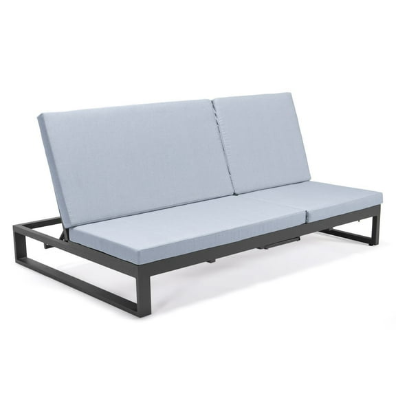 Outdoor Double Chaise Lounge Recliner Sofa with Cushions - Patio Furniture