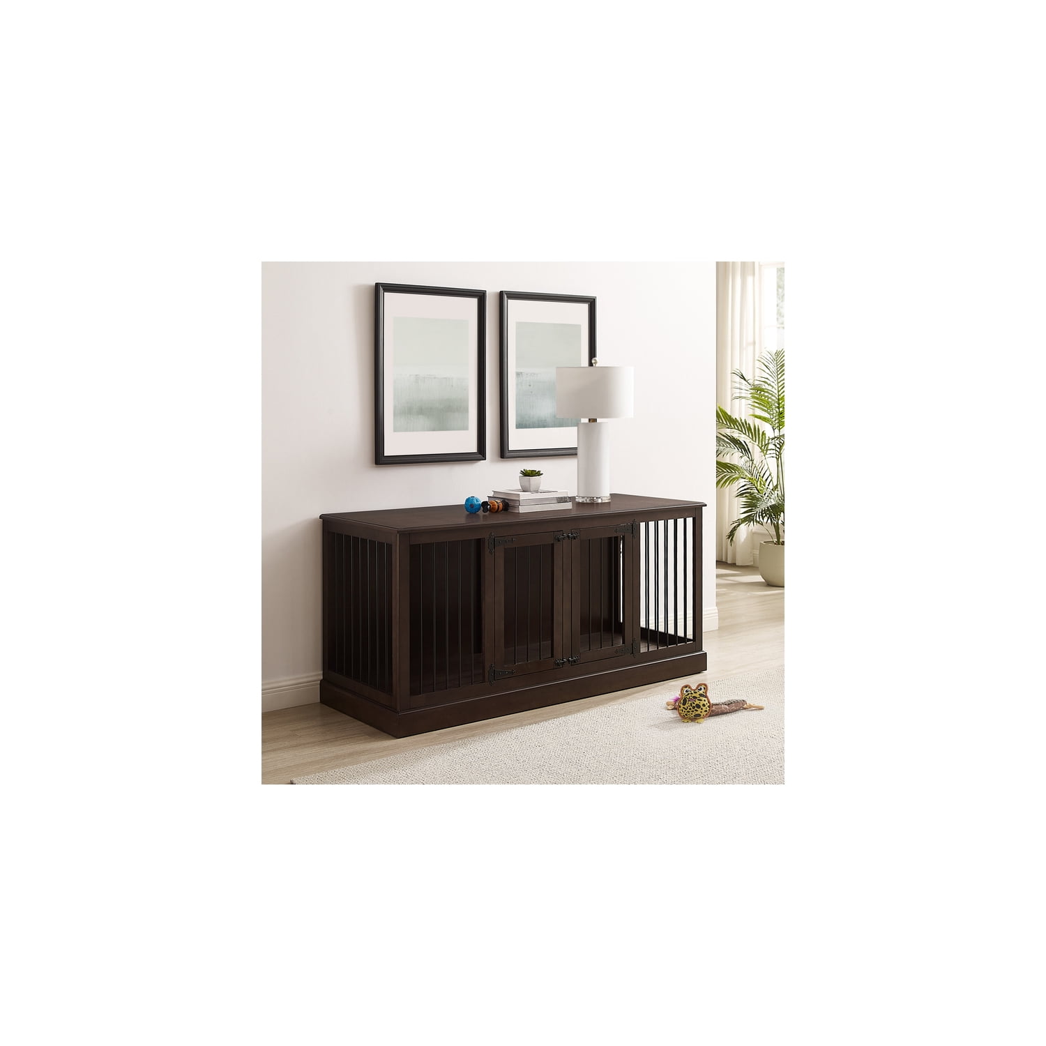 Image showcasing Maykoosh Tuscan Treats Medium Credenza Pet Crate Dark Brown - 64.5