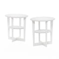 thumbnail image 1 of Modern Oval End Tables - Living Room Side Tables, Set of 2 - White Finish, 1 of 6