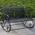 thumbnail image 1 of Maykoosh Urban Oasis Bench Rocker, Sturdy Iron Construction with Lattice Motif and Scrollwork, Powder-Coated Finish for Durability and Rust Resistance, 41" L x 21" W x 37" H, 1 of 3