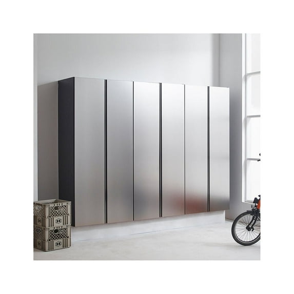 Maykoosh Urban Oasis Series 96 In. W X 72 In. H X 20 In. D Metallic Grey Cabinet Set D (3-Piece)