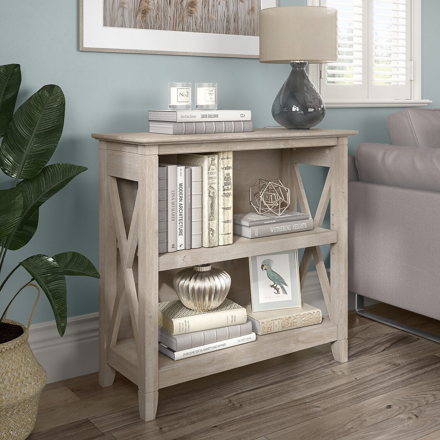 Maykoosh Urban Oasis Small 2 Shelf Bookcase In Washed Gray