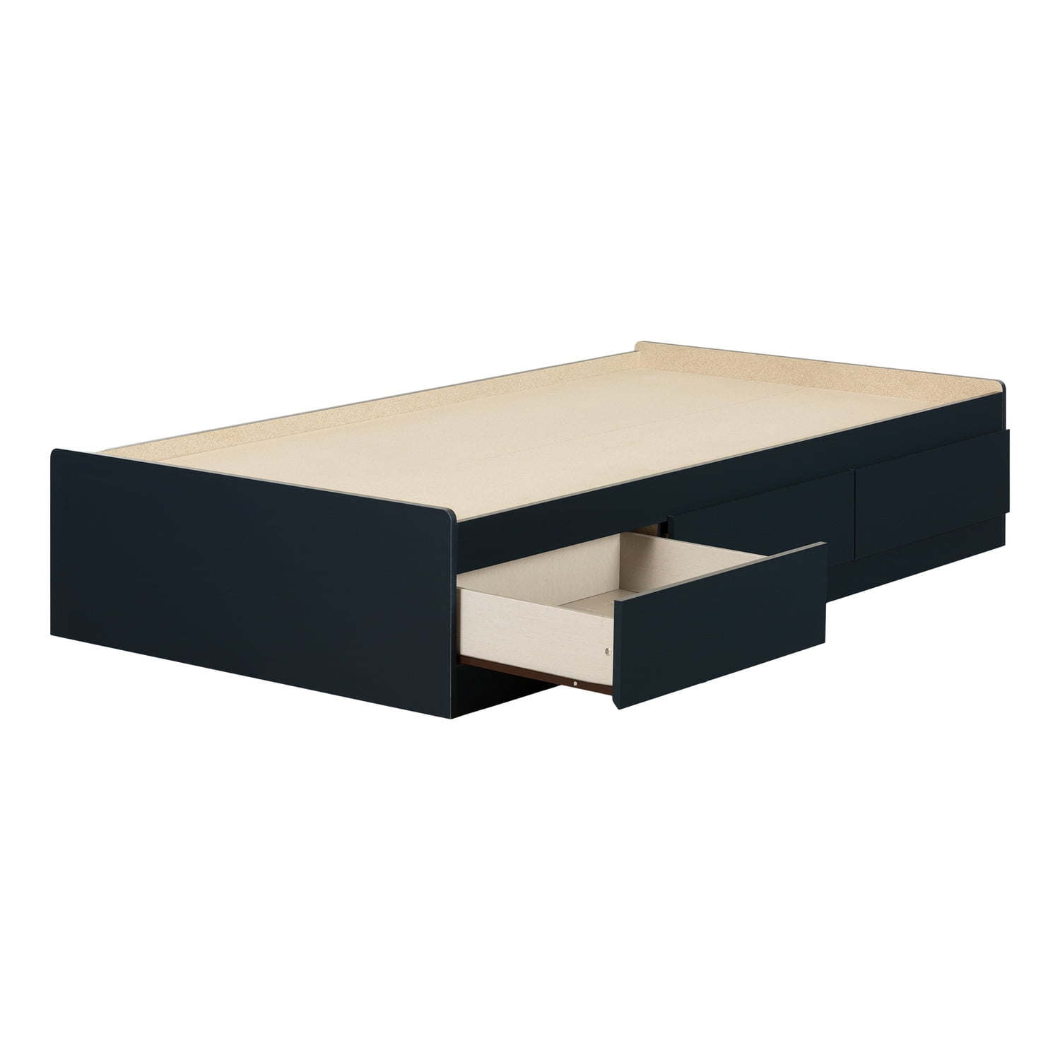 Blueberry Twin Captain's Bed with 3 Storage Drawers