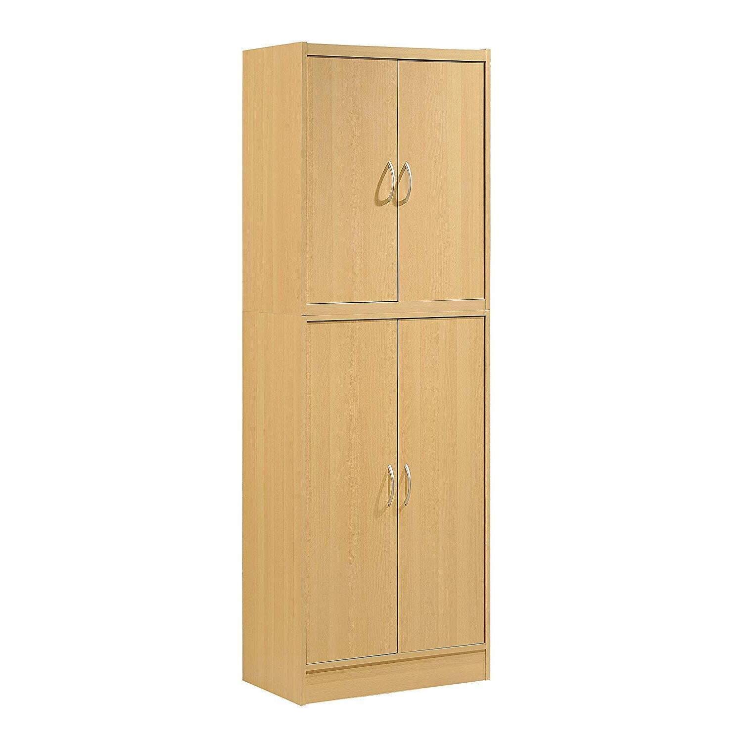 Beech Light Wood Two-Level Kitchen Pantry