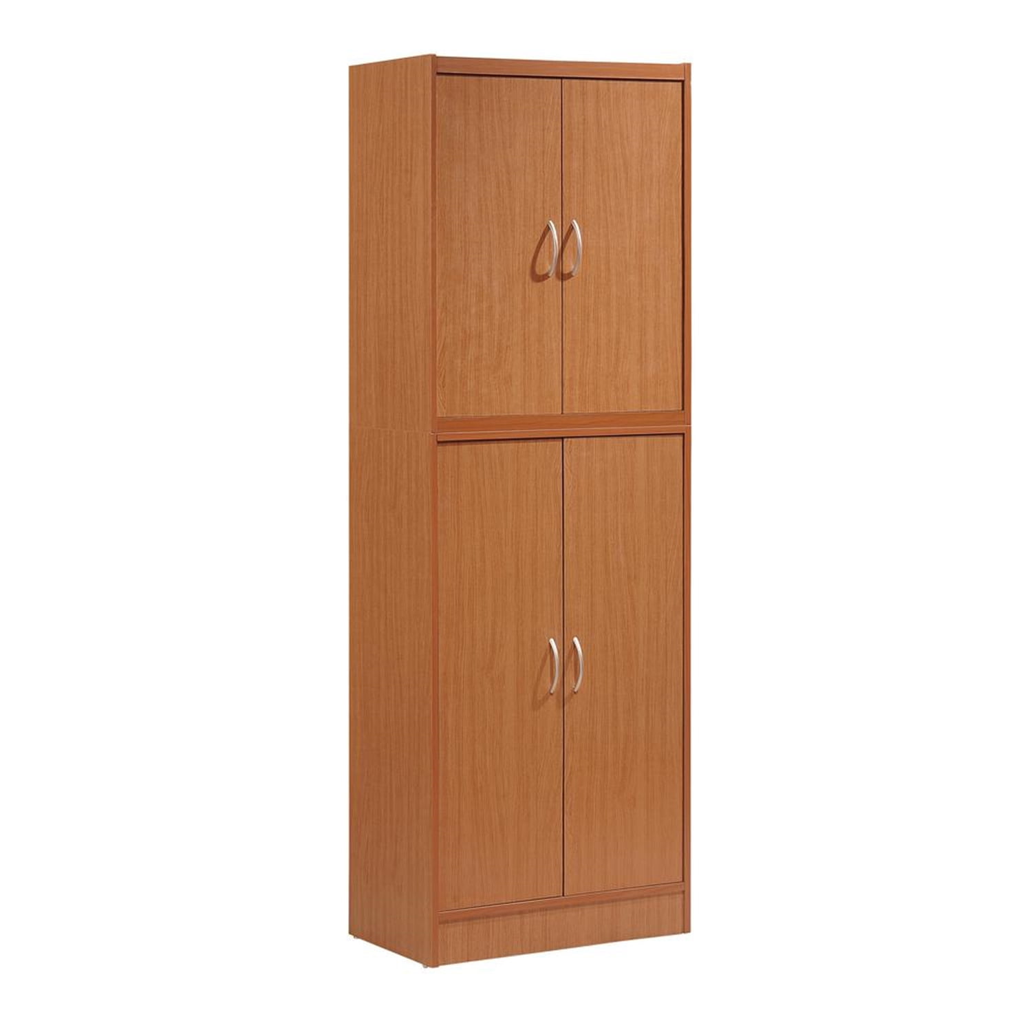 Maykoosh 4 Door Pantry Cabinet - Tall Kitchen Storage Cabinet - Cherry Finish