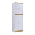 thumbnail image 1 of Kitchen Pantry 4 Door White Storage Cabinet - Adjustable Shelves, Tall & Rectangular Design, 1 of 4
