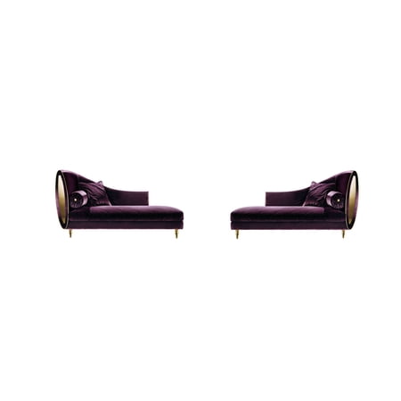 Maykoosh Victorian Vibes 809 2-Piece Purple Velvet Chaise Lounge Set